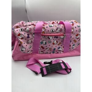 Hello Kitty Sanrio VHTF 16” PINK Handled Duffle Bag Weekender Luggage NWOT